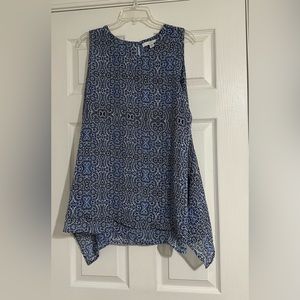 Fever double layered handkerchief sleeveless blouse is a size Large.